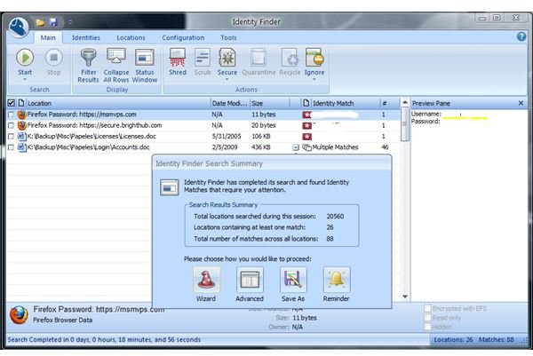 Found Sensitive Information on PC Using Identity Finder 5