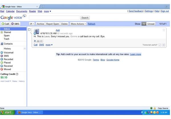 Google Voice Messages