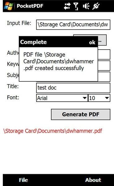 Create PDF files on Windows Mobile with Pocket PDF