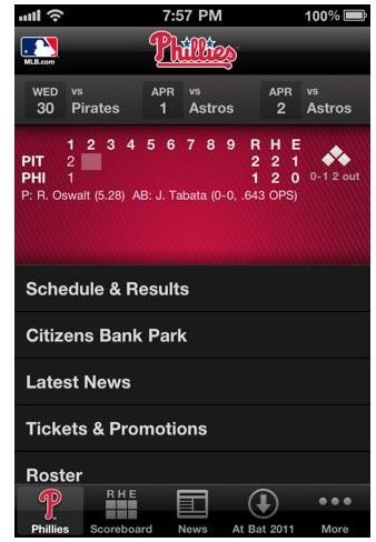 MLB.com At Bat Lite iPhone App